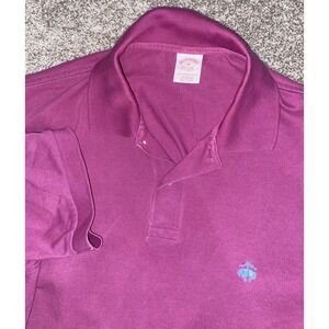 Brooks Brothers 1818 Performance Polo Original Fit Purple Shirt Blue Bear Preppy